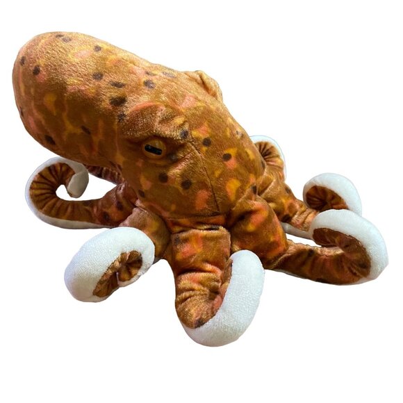 Wild Republic Octopus 12" Orange Sea Creature Ocean Stuffed Animal Plastic Eyes - Picture 4 of 5